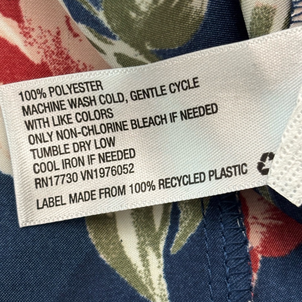 Blue Floral Faux-Wrap Dress, Medium, NWOT - Picture 12 of 12